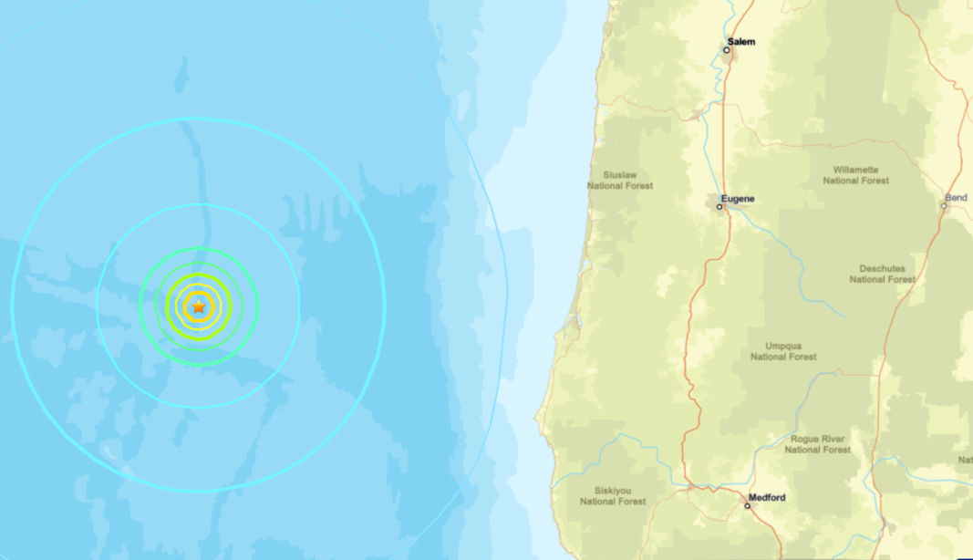 5.9-magnitude earthquake rumbles off southern Oregon coast; over two-dozen people report feeling it