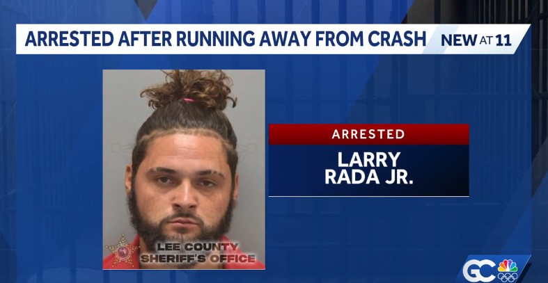 Deputies say Rada ran to a stranger's house after the crash and threw the children over a nearly six-foot-tall fence to hide