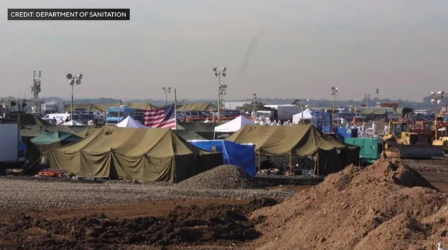 The shuttered Fresh Kills landfill on Staten Island was used as a site to sort through debris from the 9/11 terror attacks.