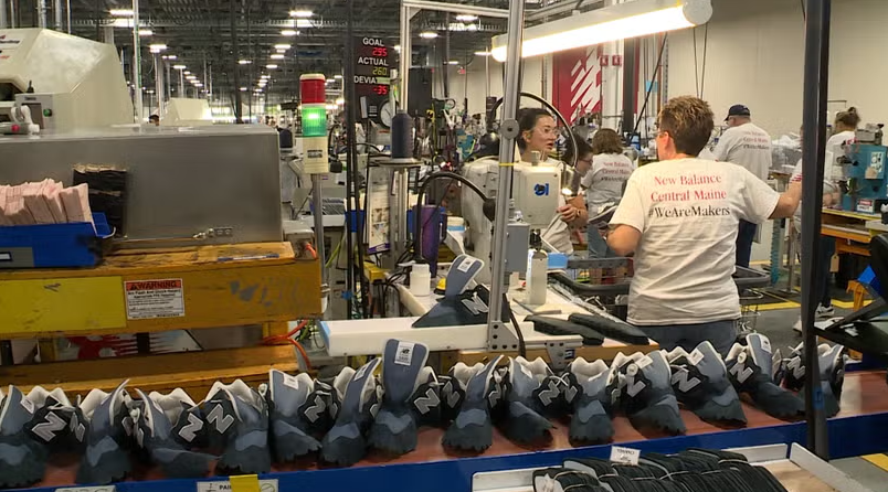 New Balance celebrates the opening of an expanded Central Maine factory in Skowhegan.