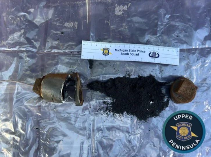 A live pipe bomb was discovered at a firearms range