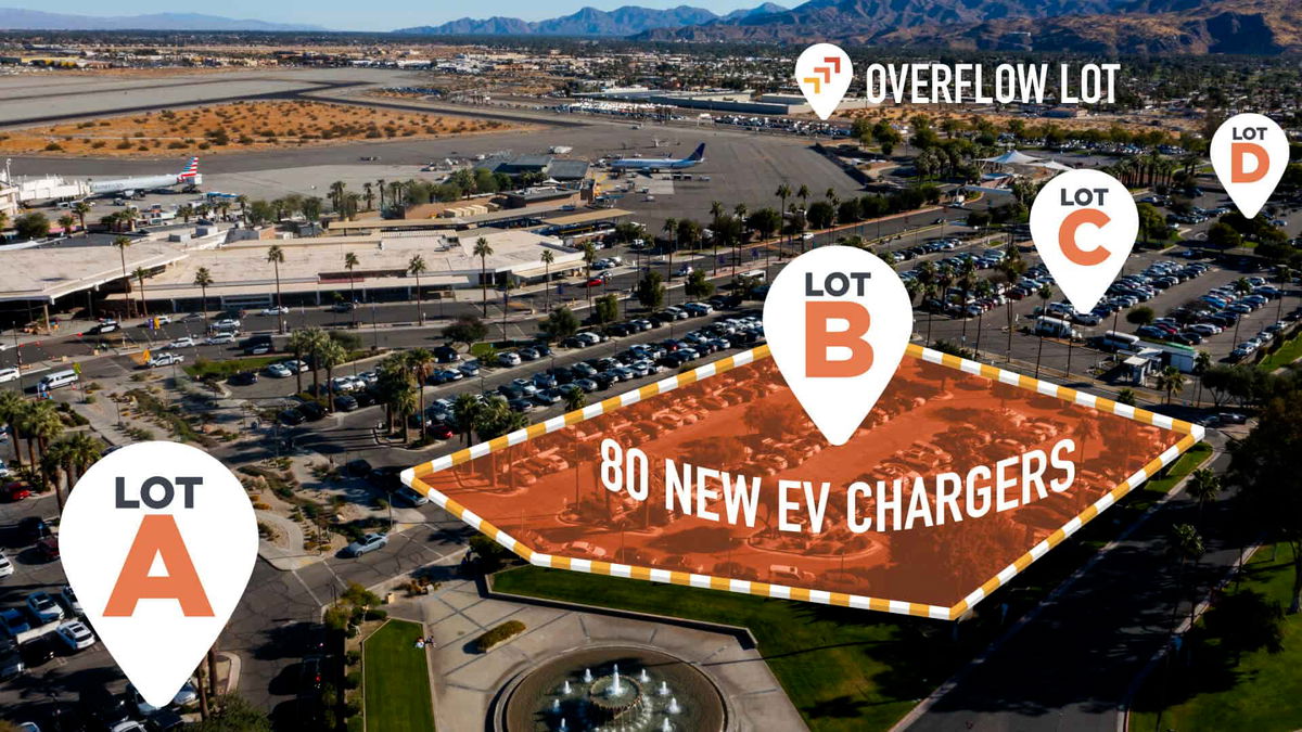 Palm Springs airport invests $400K to install 80 EV chargers by next year