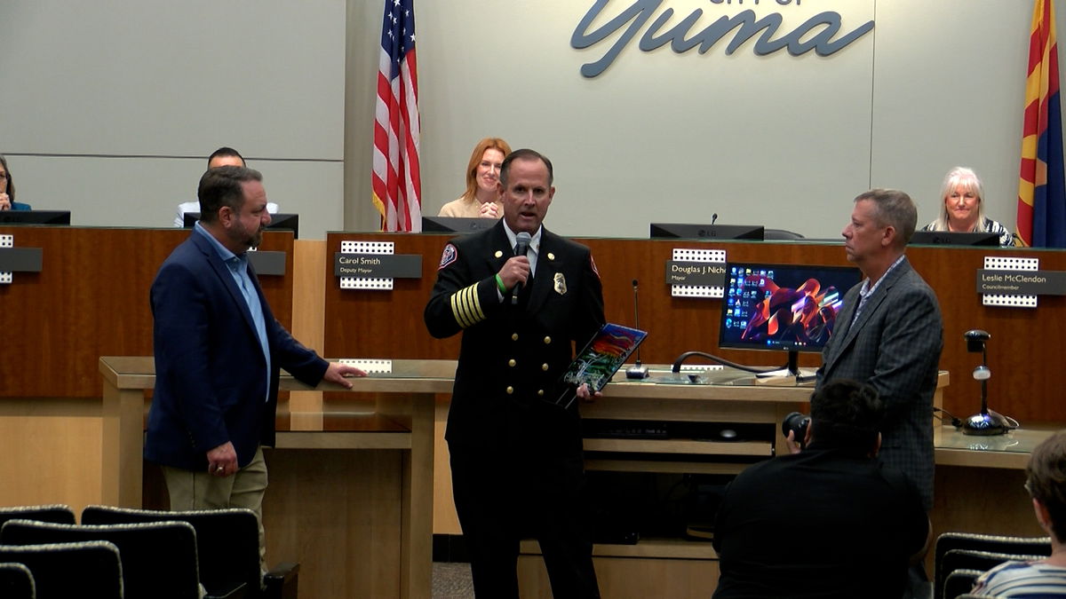 Yuma Fire Department Chief honored at Wednesday’s city council meeting