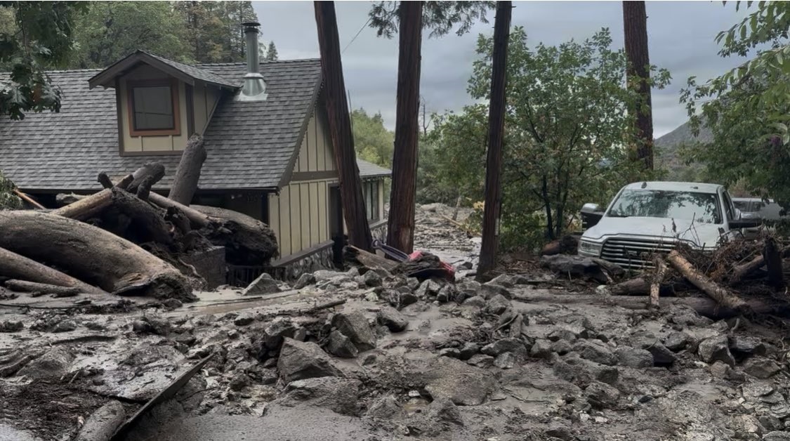 A major mudslide in Oak Glen prompted several road closures