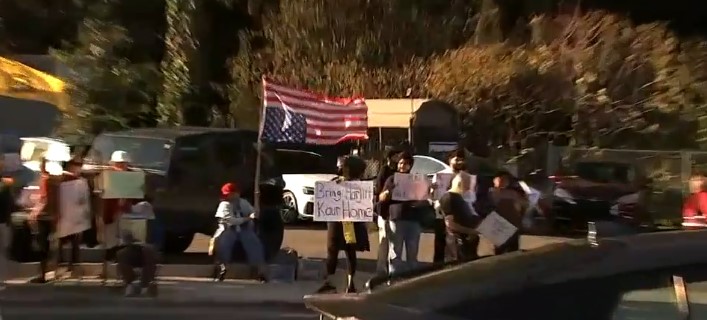 People gathered on Friday