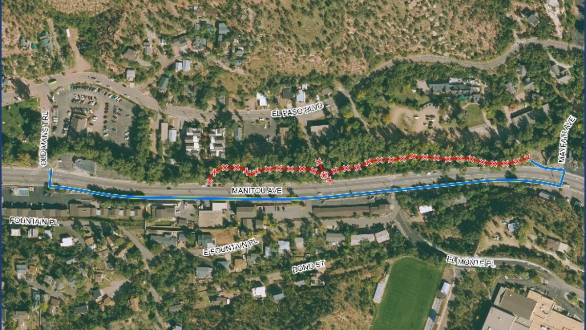 Walking trail to close this week due to road construction in Manitou Springs