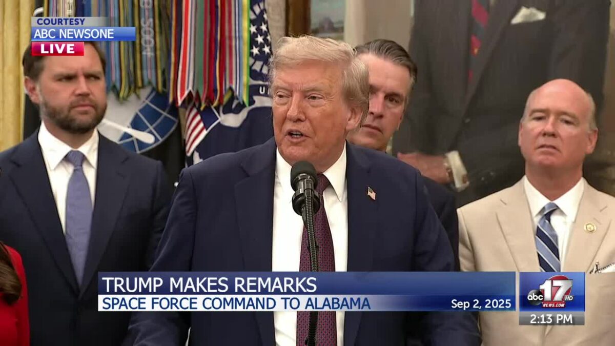 WATCH: President Trump speaks at news conference on Space Command move