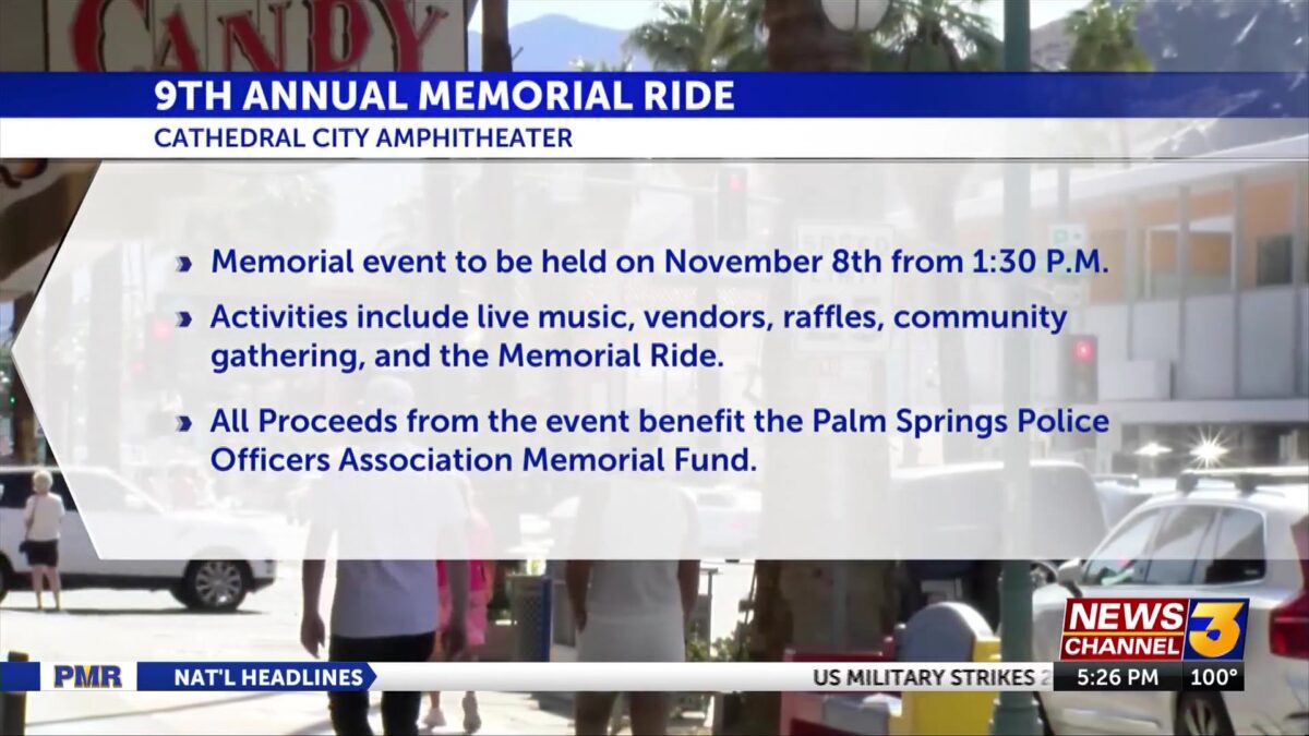 Palm Springs Police Officers Association announces Memorial Motorcycle Ride to honor fallen officers