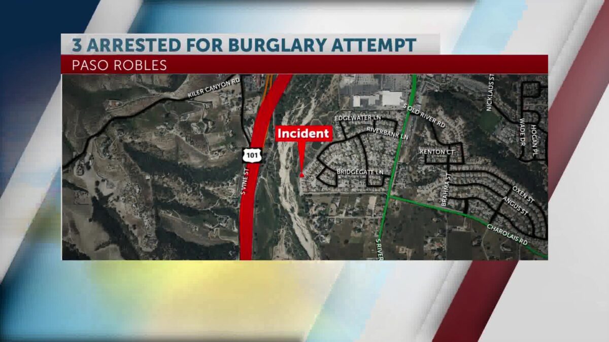 Three Los Angeles men arrested for residential burglary in Paso Robles