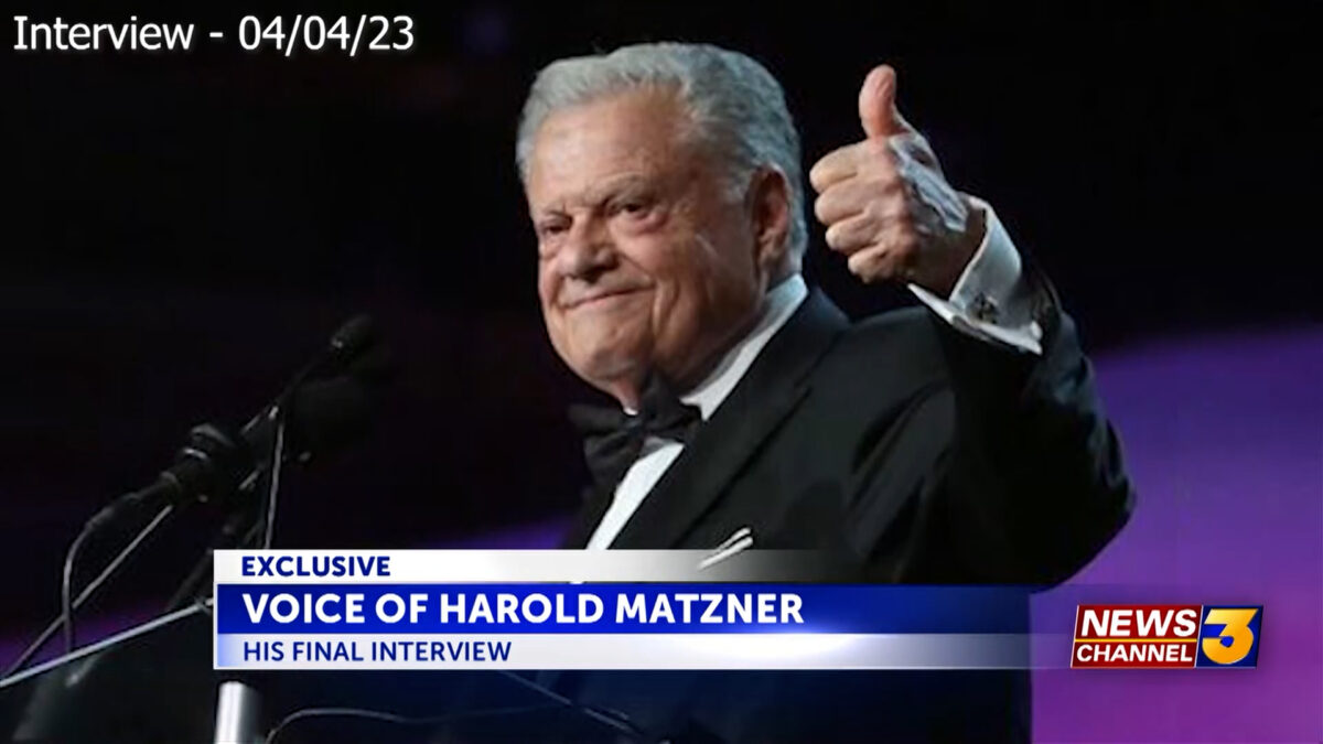 Harold Matzner speaks with News Channel 3 in what would be his final interview