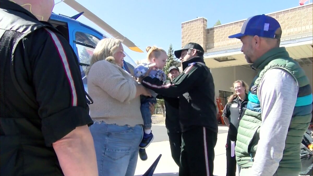 Family pays visit to first responders after their quick actions saved toddler’s life
