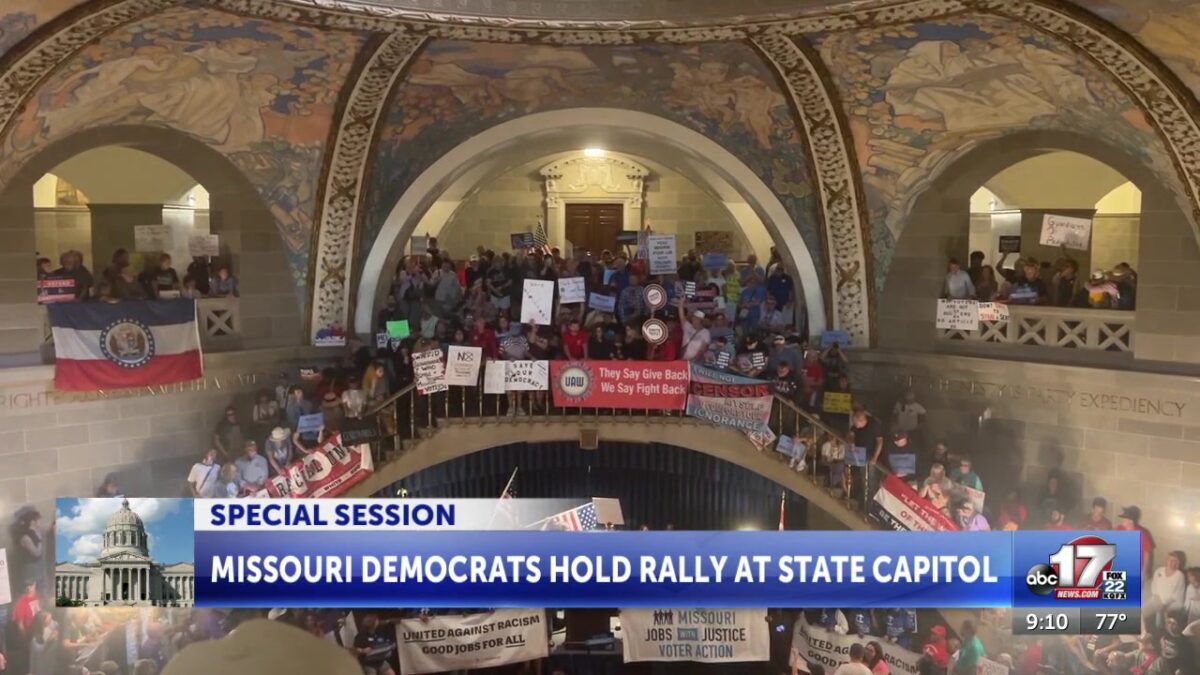 Protesters gather at Missouri Capitol to oppose redrawn congressional maps