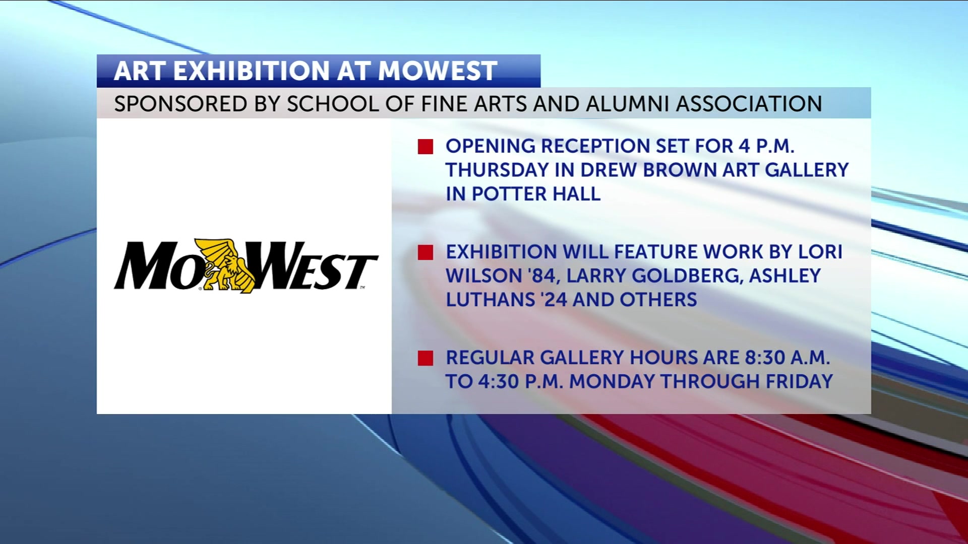 MoWest to feature alumni art in exhibition