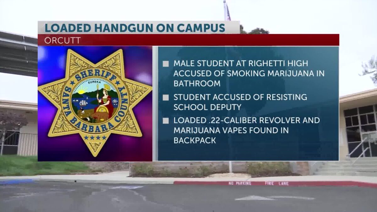 Loaded handgun taken from Righetti High School student