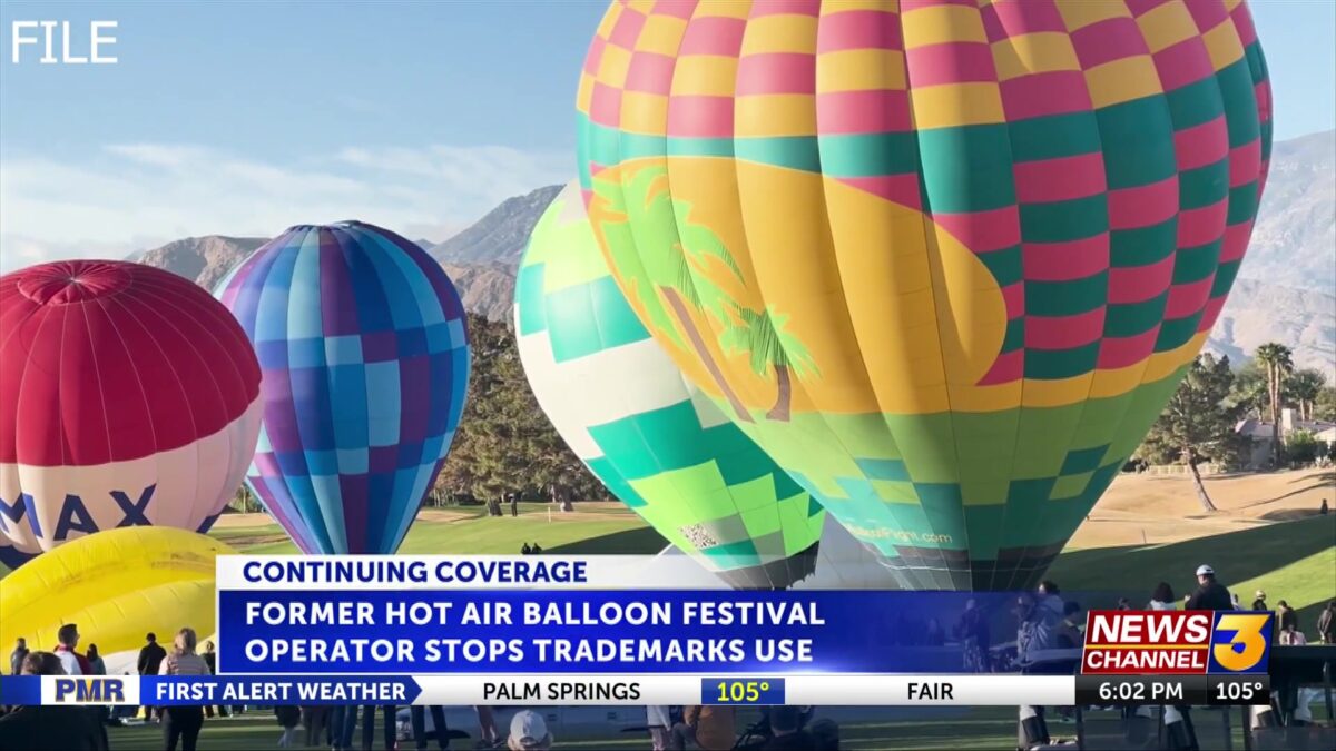 Former Cathedral City hot air balloon festival operator agrees to stop using city’s trademarks and logos