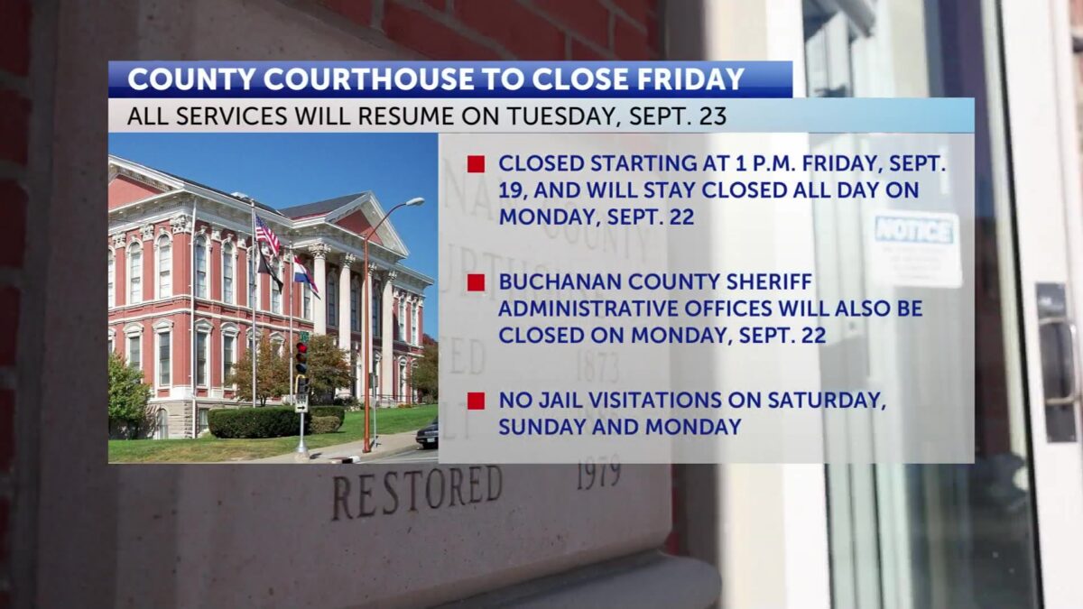 Buchanan County Courthouse to close for generator upgrade