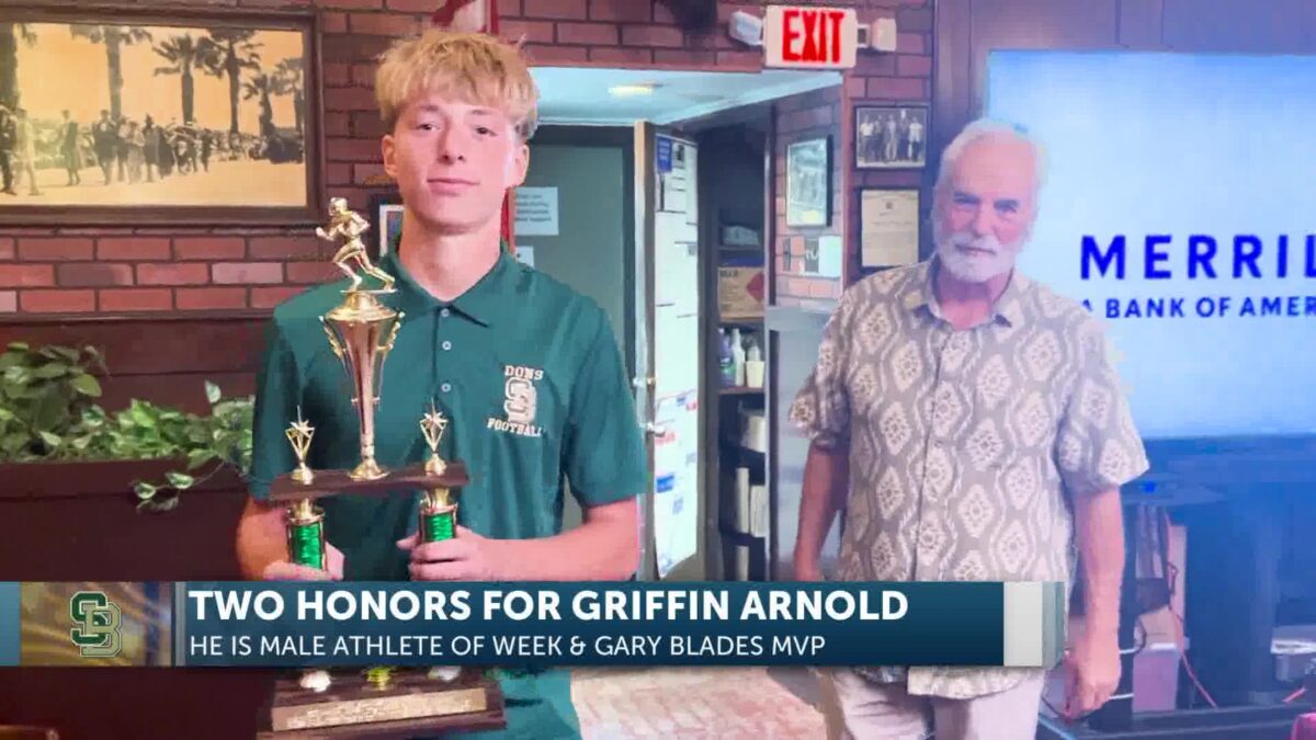 Dons quarterback Griffin Arnold takes home two awards from luncheon