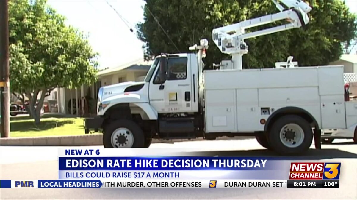 CPUC set to vote Thursday on Edison rate hike that would add about $17 to average monthly bills