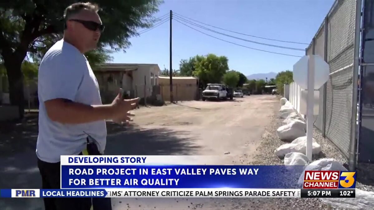 Riverside County and regional air quality regulator to pave dirt roads in east valley to improve air quality 