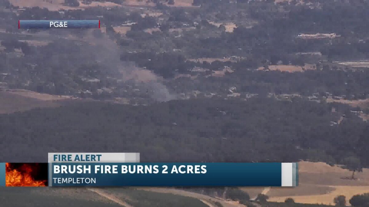 Grass fire burns about three acres in Templeton Thursday afternoon