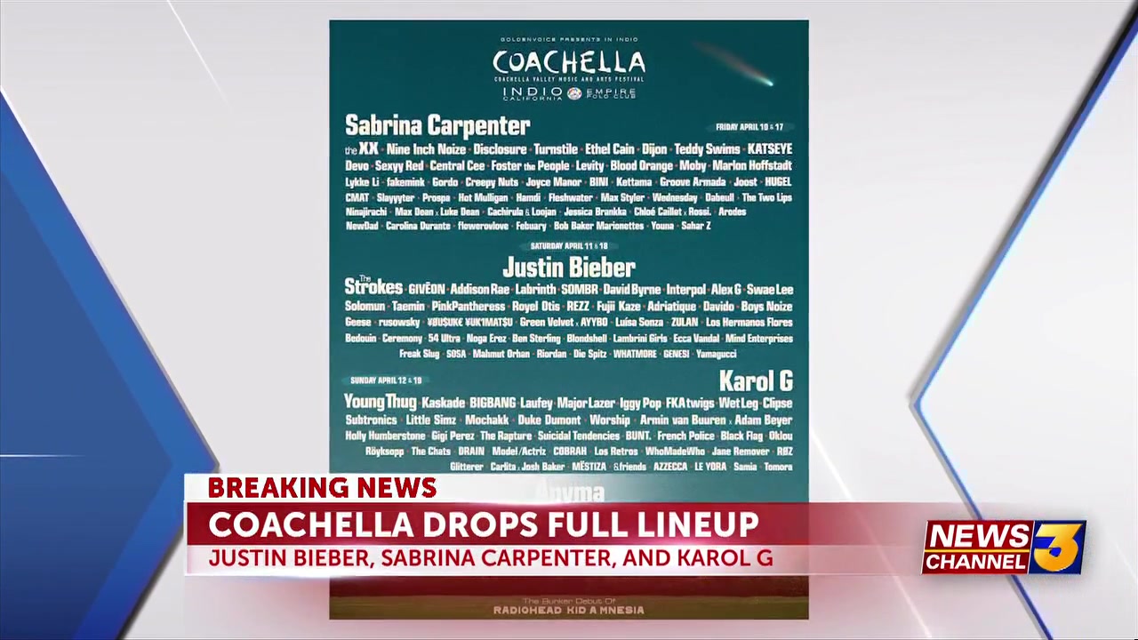 2026 Coachella lineup released: Sabrina Carpenter