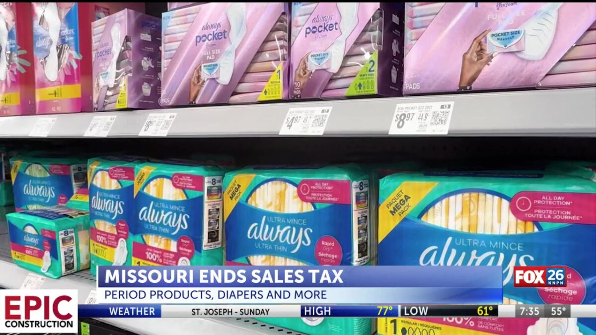 Missouri ends local and state sales tax on essential hygiene products
