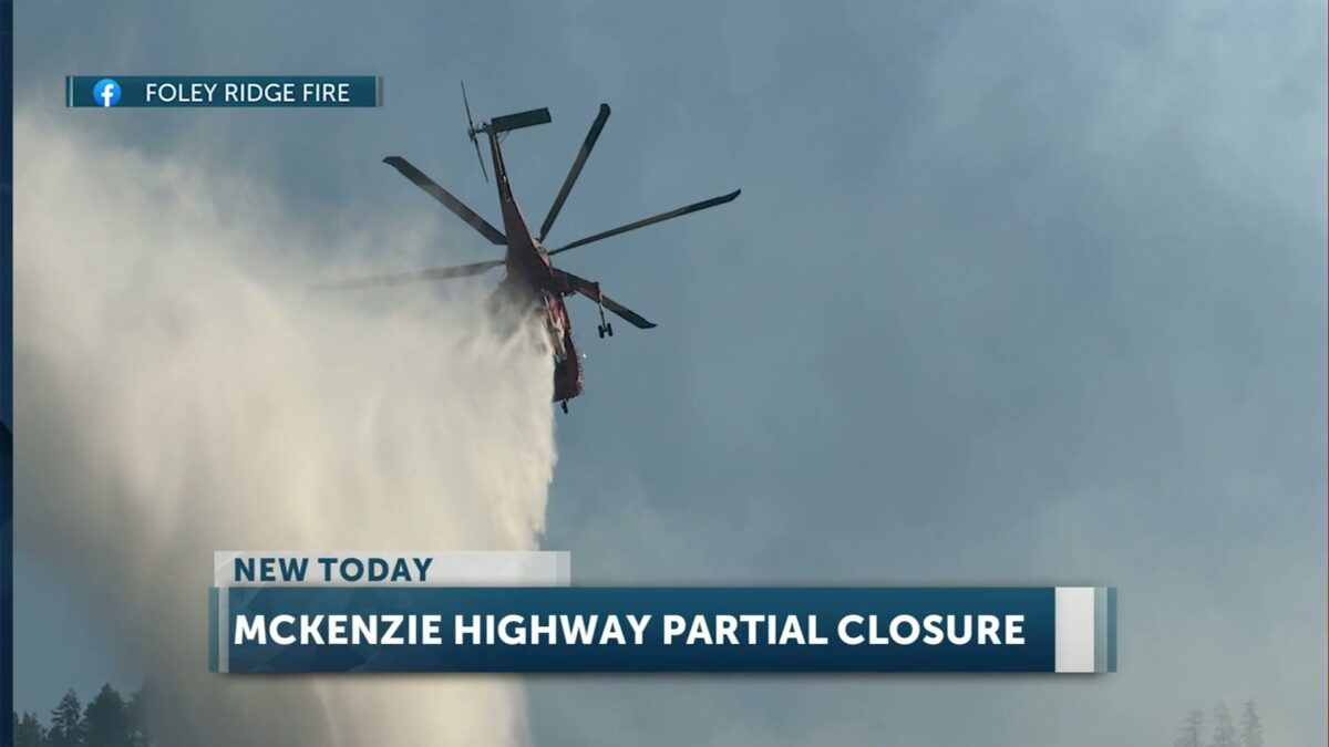Foley Ridge Fire prompts ODOT to close a 21-mile stretch of nearby state Highway 242