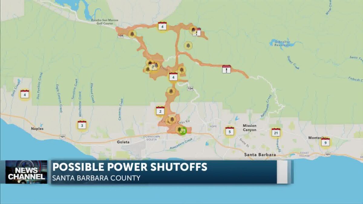 Power Shutoffs Under Consideration in Santa Barbara County during Heat Advisories