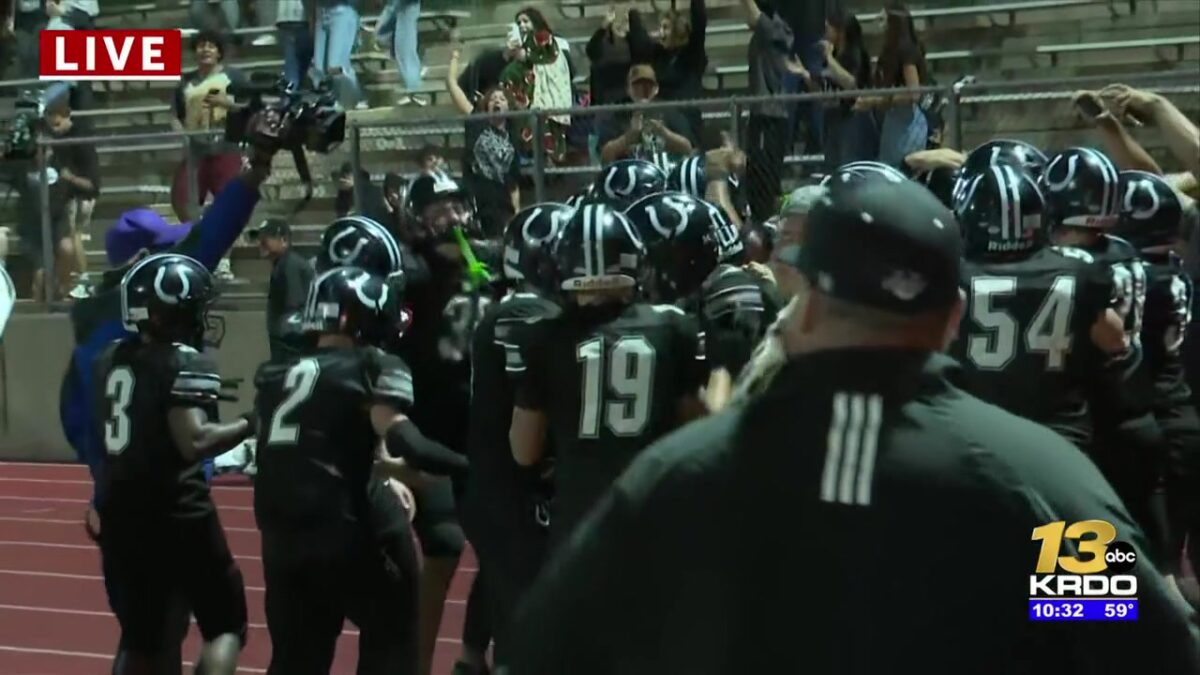 Pueblo South celebrates winning the Cannon Game live on KRDO-13