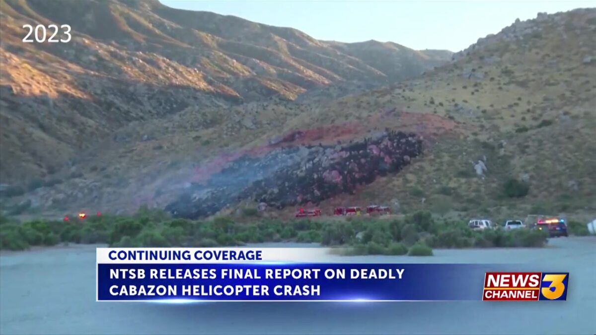 NTSB releases final report on investigation into deadly Cabazon firefighter helicopter crash