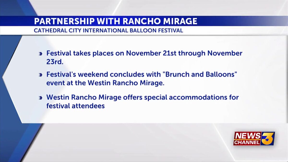 2025 Cathedral City International Hot Air Balloon Festival to partner with The Westin Rancho Mirage