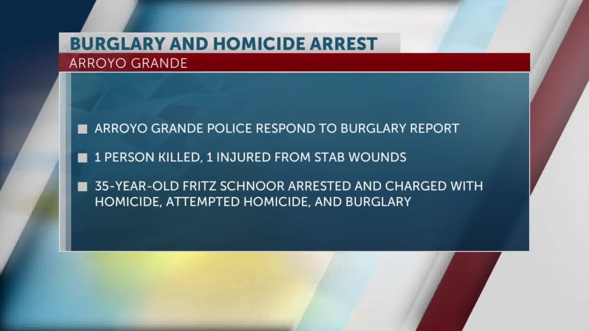 Oceano man arrested for felony burglary and homicide
