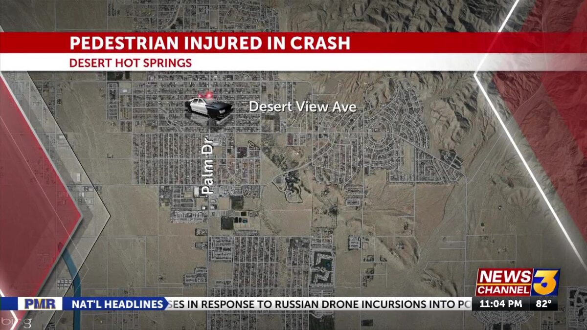 Pedestrian suffers serious injuries after crash in Desert Hot Springs Friday night
