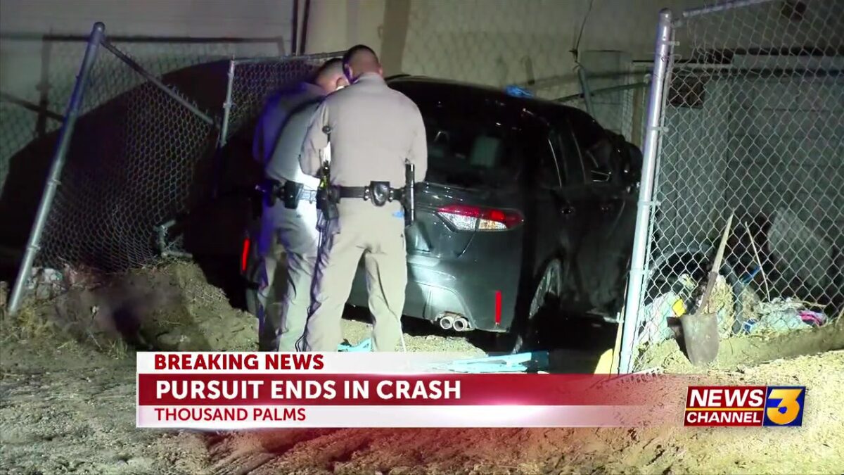 CHP pursuit ends with crash in Thousand Palms