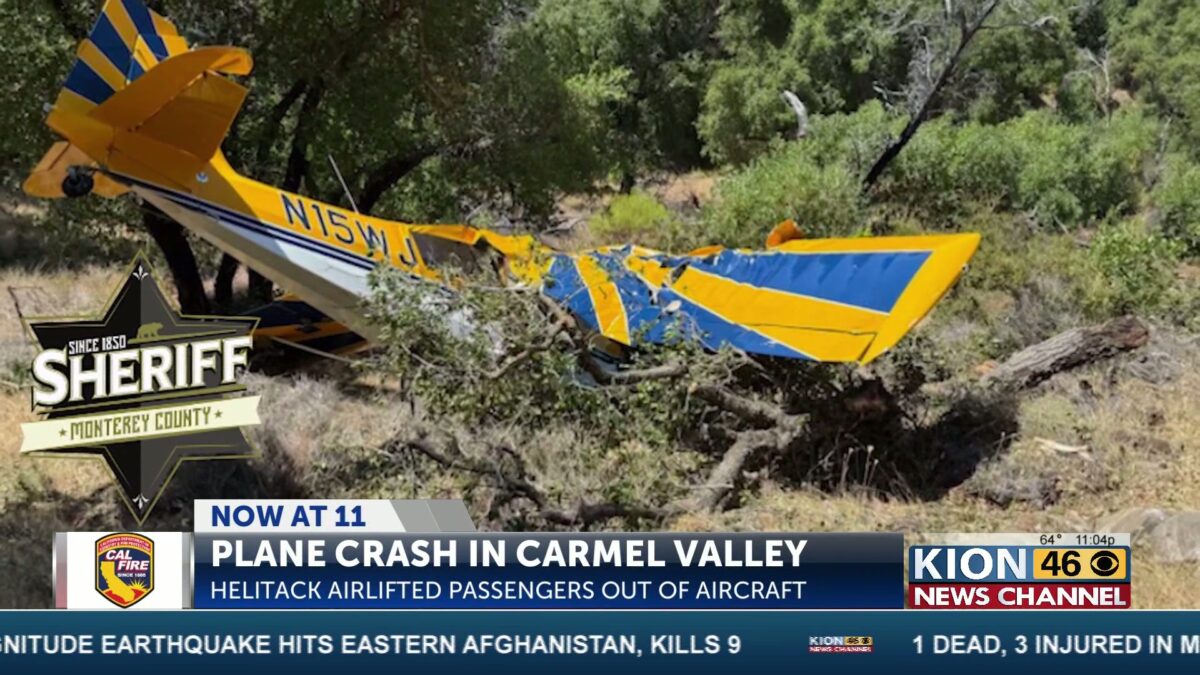 Airplane emergency landing in Carmel Valley