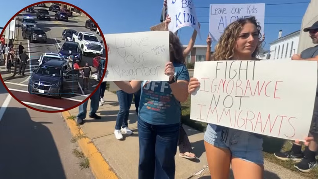 Dozens of people gathered at a rally Sunday in Milford after Immigration and Customs Enforcement (ICE) agents briefly detained a 16-year-old student.