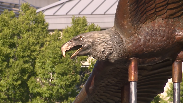 Georgia Southern unveiled a bronze statue Friday evening honoring Freedom.