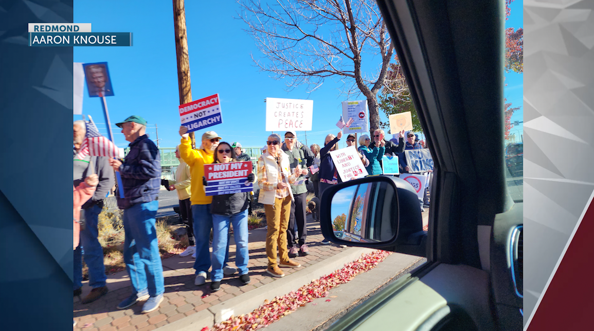 ‘We don’t do kings in America’: Central Oregonians join nationwide ‘No Kings’ rallies
