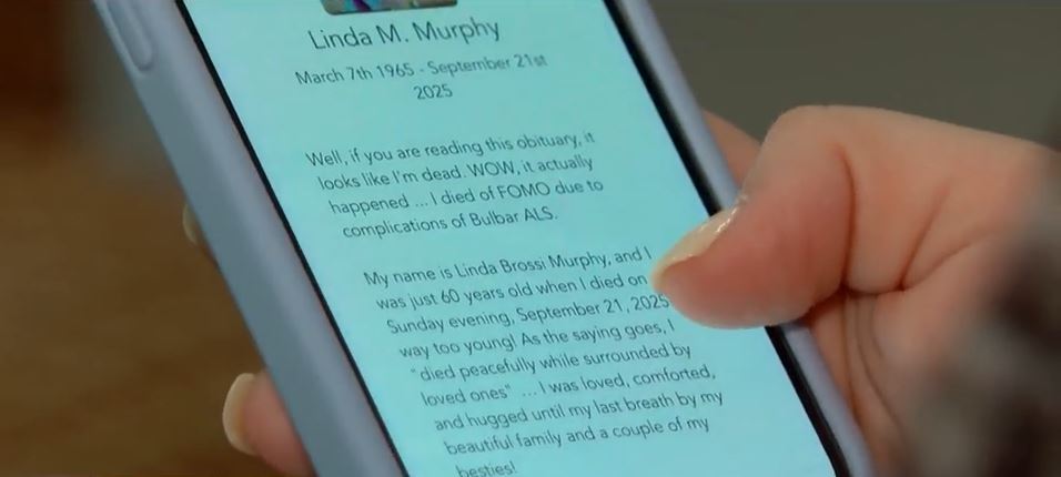 A Massachusetts woman who battled ALS is going out in her own words. Linda Murphy has become a posthumous viral sensation for a tongue-in-cheek self-obituary that has been published locally and nationally.