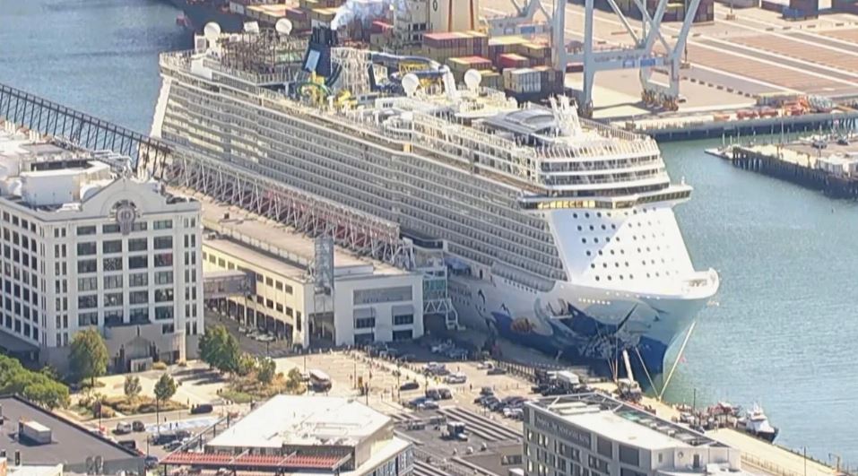 Passengers aboard a Norwegian Cruise Line ship are in port in Boston attempting to take in the sights