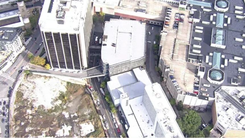The report of the parking garage collapse appears to be within the building on Oct. 15