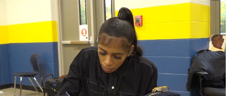 An employee at James Whitcomb Riley School 43 is inspiring students to see art in unexpected places. Inside the lunchroom