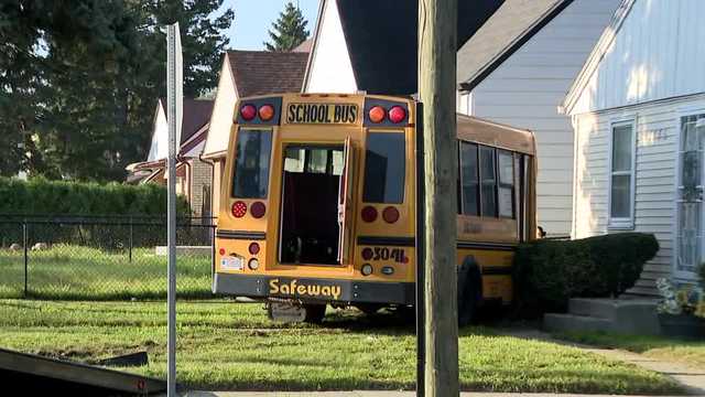 A hit-and-run driver crashed into a school bus during the morning rush hour on Tuesday near 76th Street and Carmen Avenue in Milwaukee's Silver Spring neighborhood