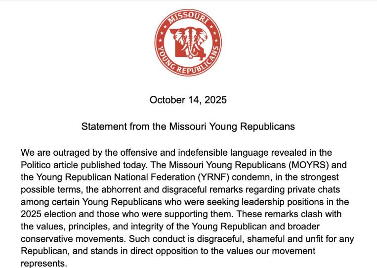 Missouri Young Republicans condemn racist