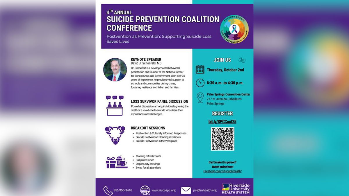 Suicide Prevention Coalition to host conference in Palm Springs