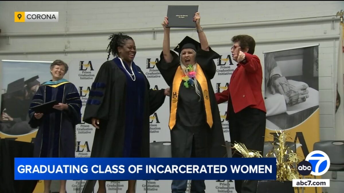 The California Institution for Women held its first graduation ceremony Friday for Cal State LA's Prison Graduation Initiative.