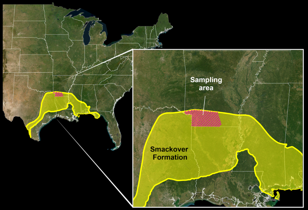 Lithium in the Smackover Formation. Map is courtesy of the U.S. Geological Survey