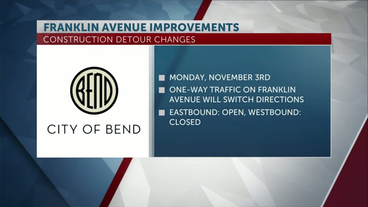 One-way switch: Traffic on Bend’s NE Franklin Avenue will change directions to finish up project