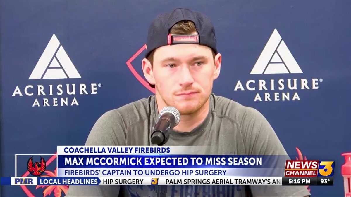Firebirds captain Max McCormick expected to miss 2025-26 season due to hip surgery