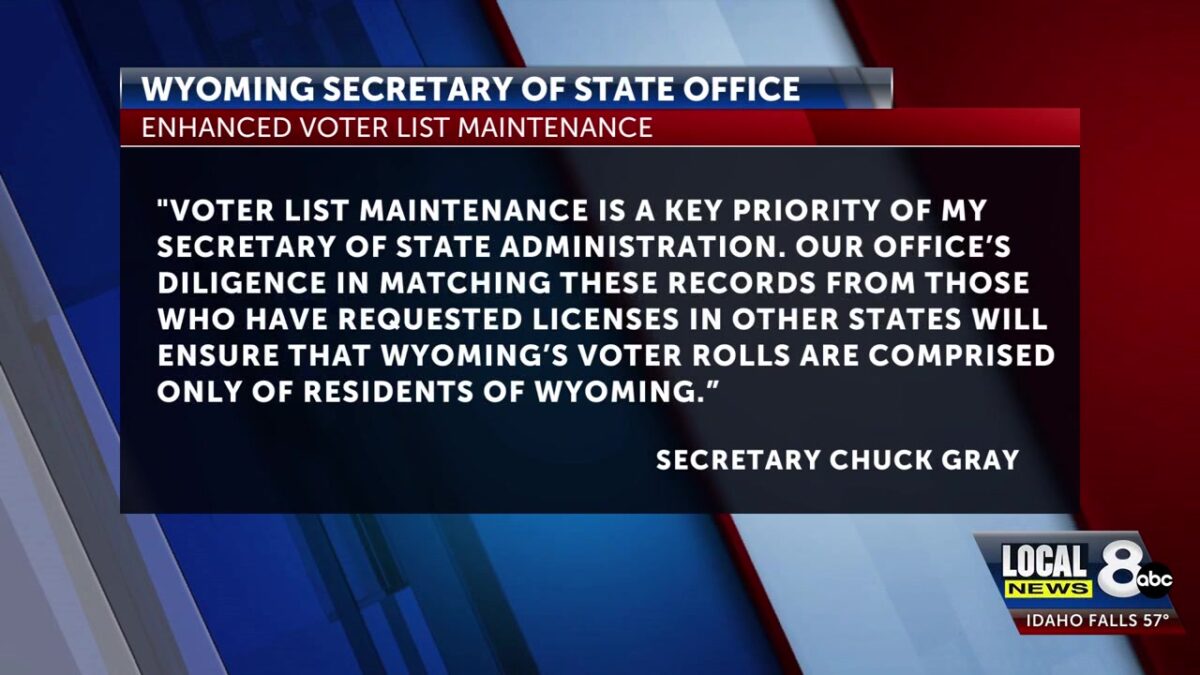 Voter Roll Cleanup: Wyoming Secretary of State flags over 2